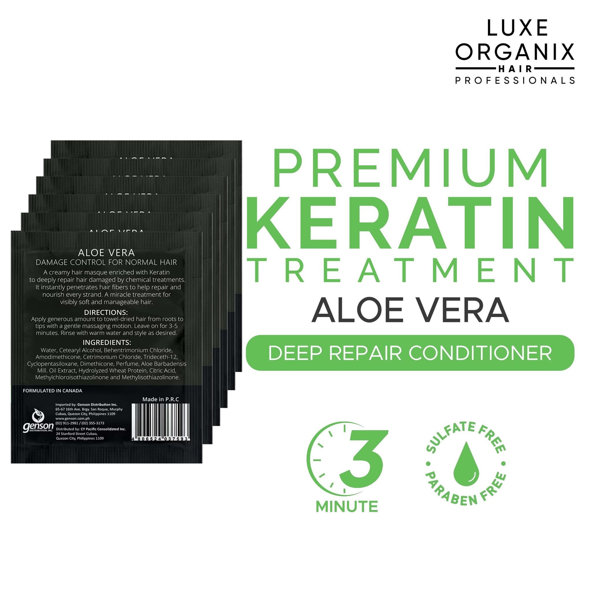 Luxe Organix Keratin Treatment Aloe Vera 20ml 6s
