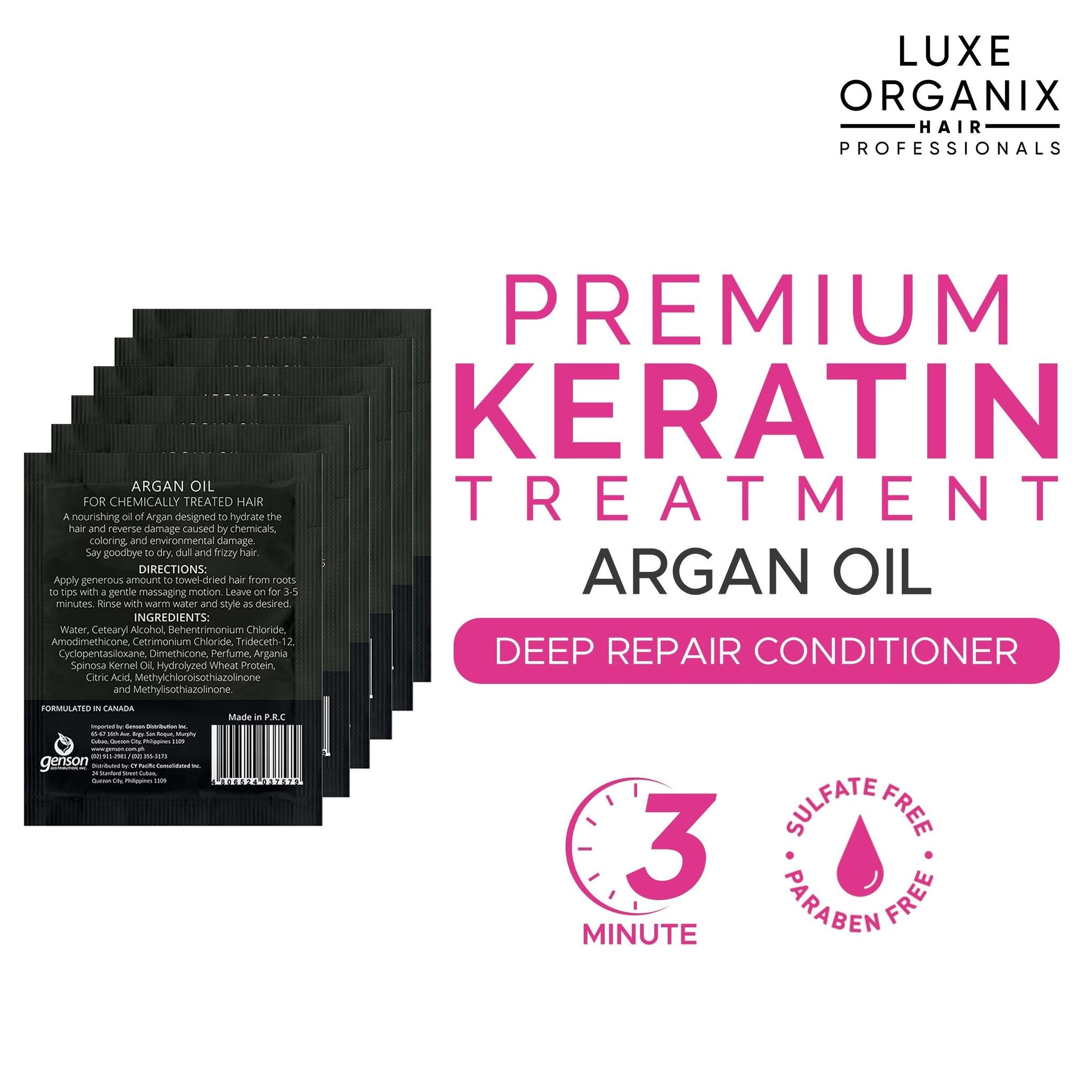 Luxe Organix Keratin Treatment Argan Oil 20ml 6s