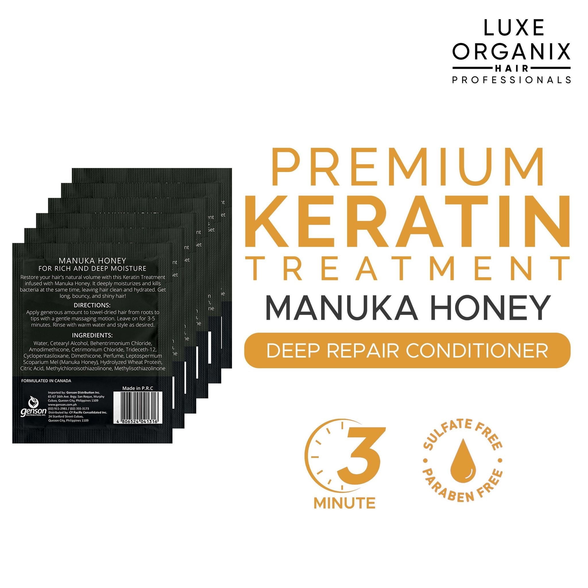 Luxe Organix Keratin Treatment Manuka 6s