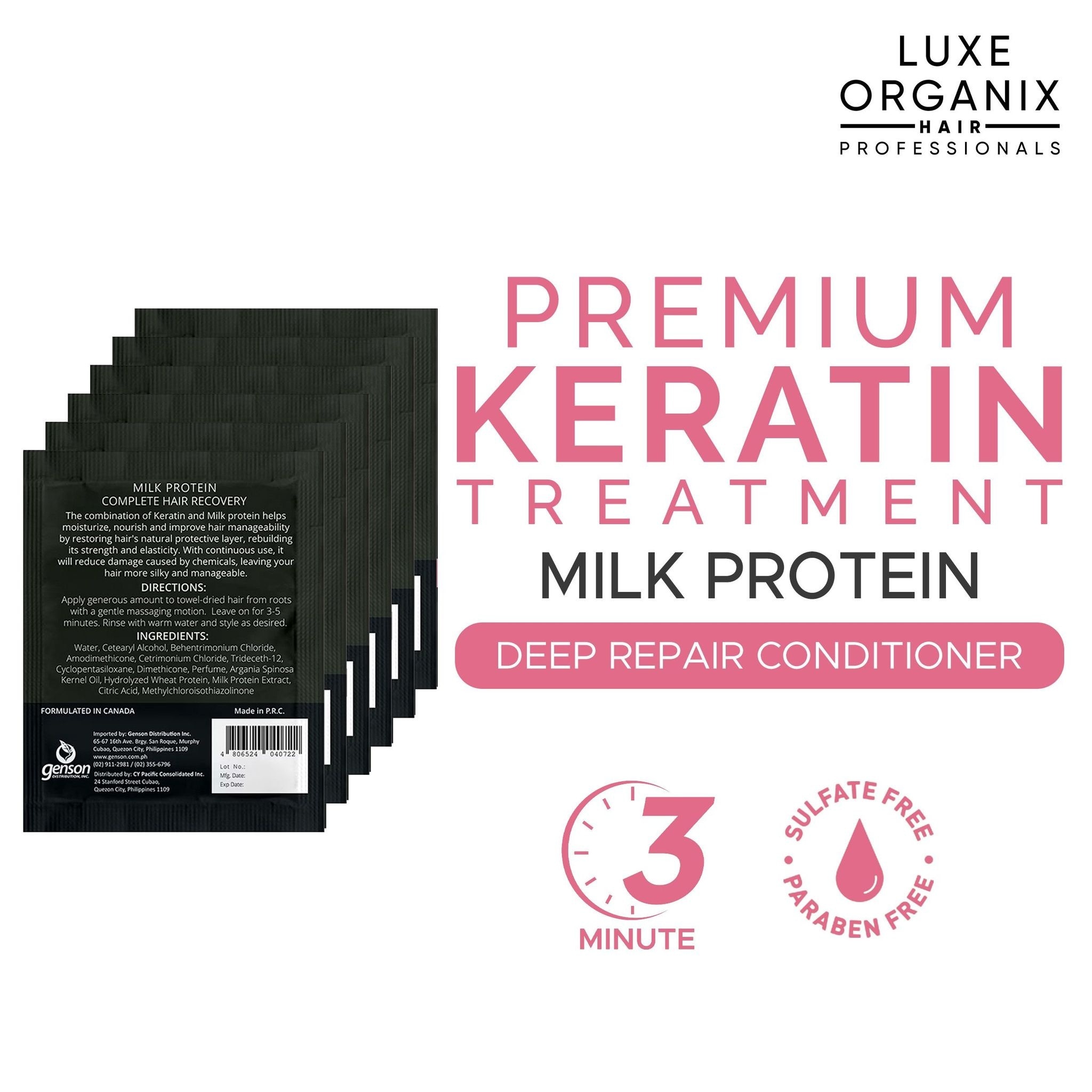 Luxe Organix Premium Keratin Milk Protein 6sx20ml