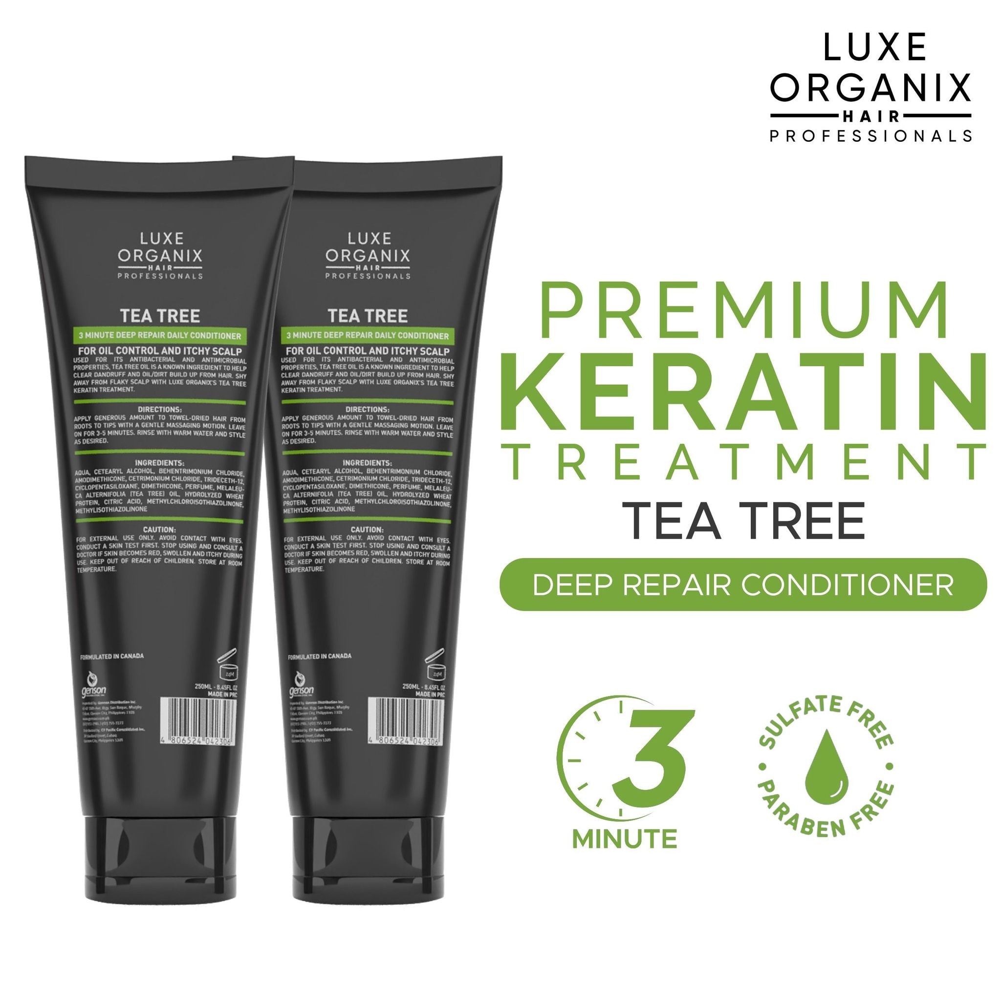 LUXE ORGANIX Premium Keratin Treatment Tea Tree 250ml B1T1