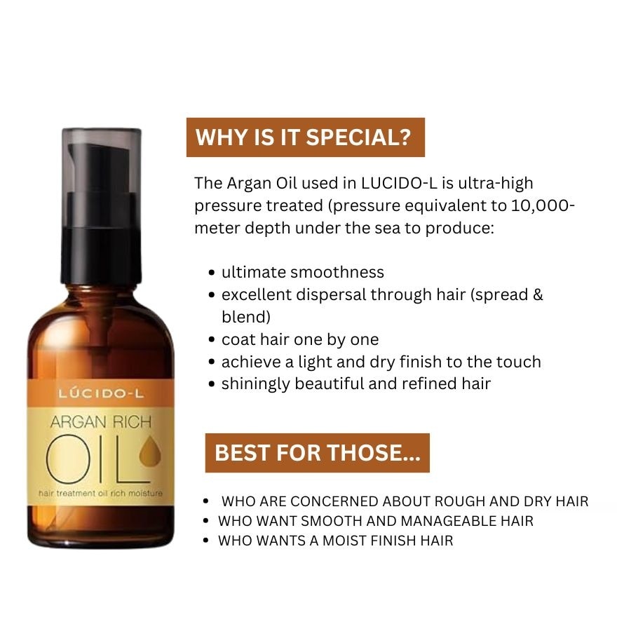 Lucido-L Argan Rich Oil Hair Treatment Oil Rich Moisture 60ml