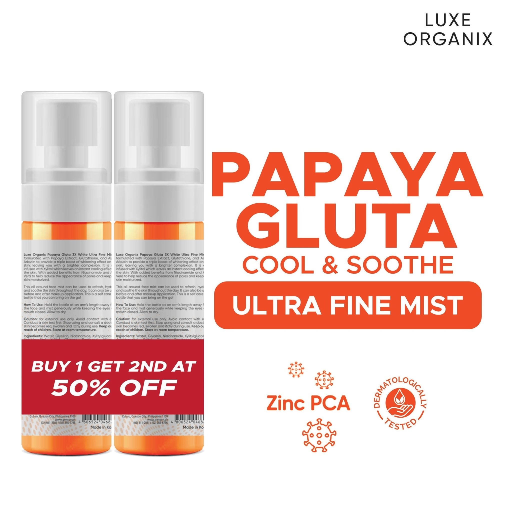 LUXE ORGANIX Papaya Gluta Face Mist 80ml Bundle