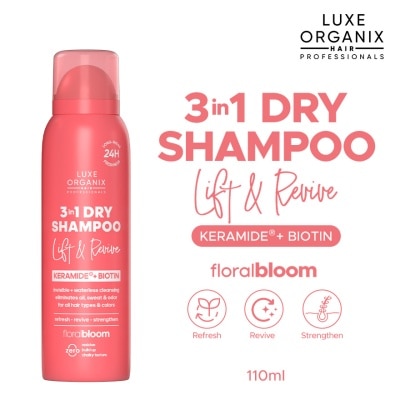 LUXE ORGANIX - LUXE ORGANIX Hair Professionals 3in1 Dry Shampoo Sleek & Straight Floral Bloom 110ml