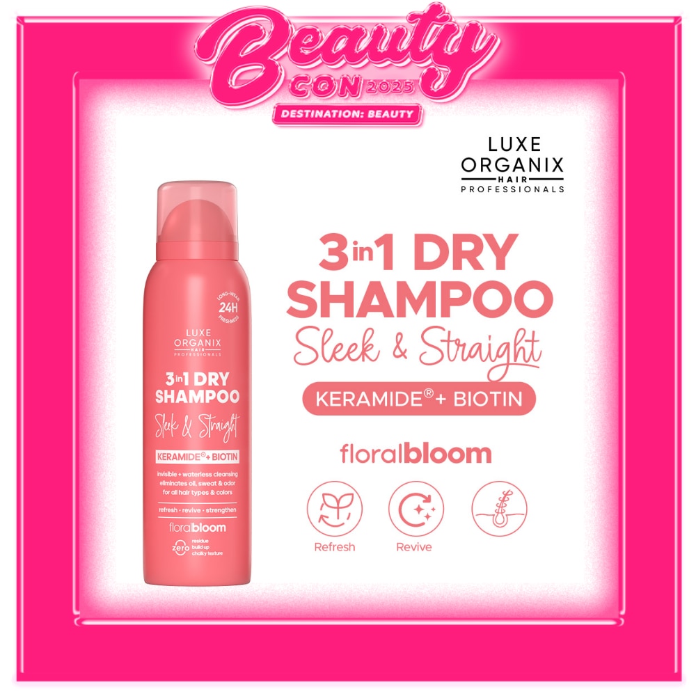 LUXE ORGANIX Hair Professionals 3in1 Dry Shampoo Sleek & Straight Floral Bloom 110ml