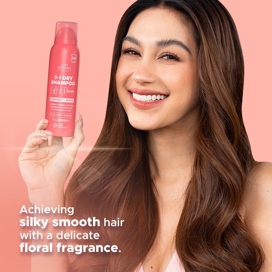 LUXE ORGANIX Hair Professionals 3in1 Dry Shampoo Sleek & Straight Floral Bloom 110ml