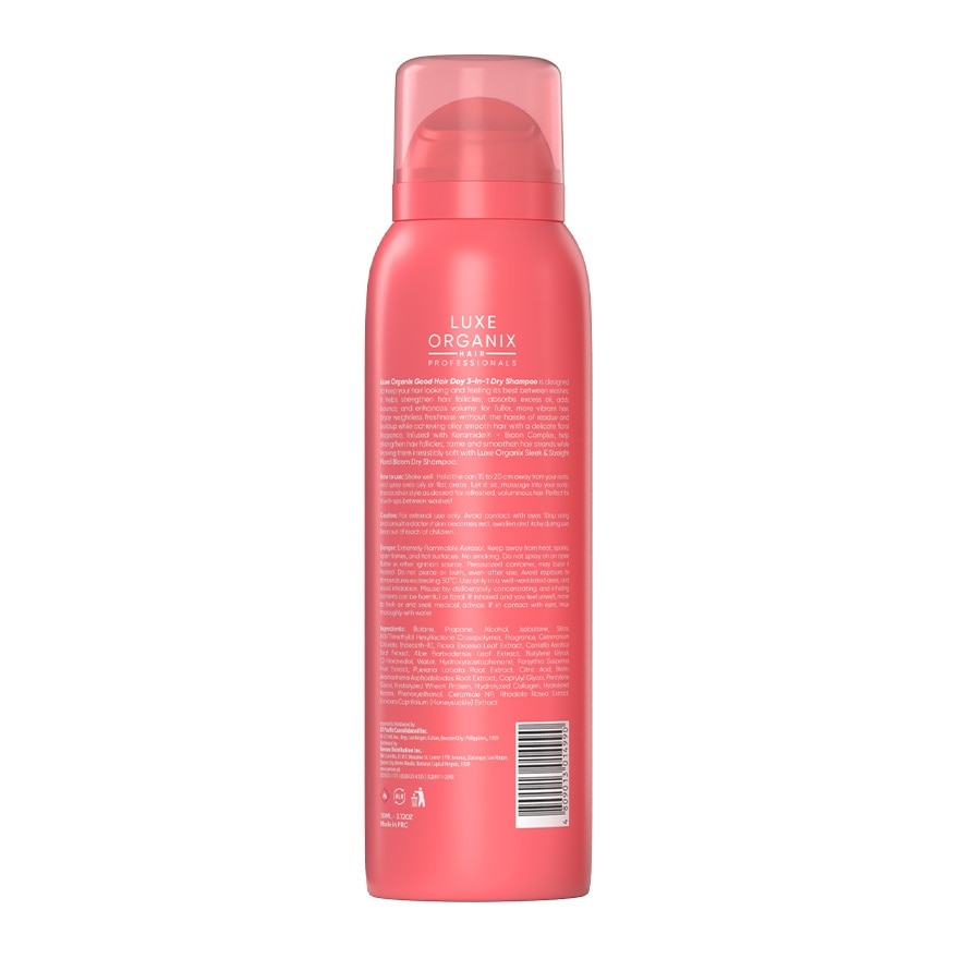 LUXE ORGANIX Hair Professionals 3in1 Dry Shampoo Sleek & Straight Floral Bloom 110ml