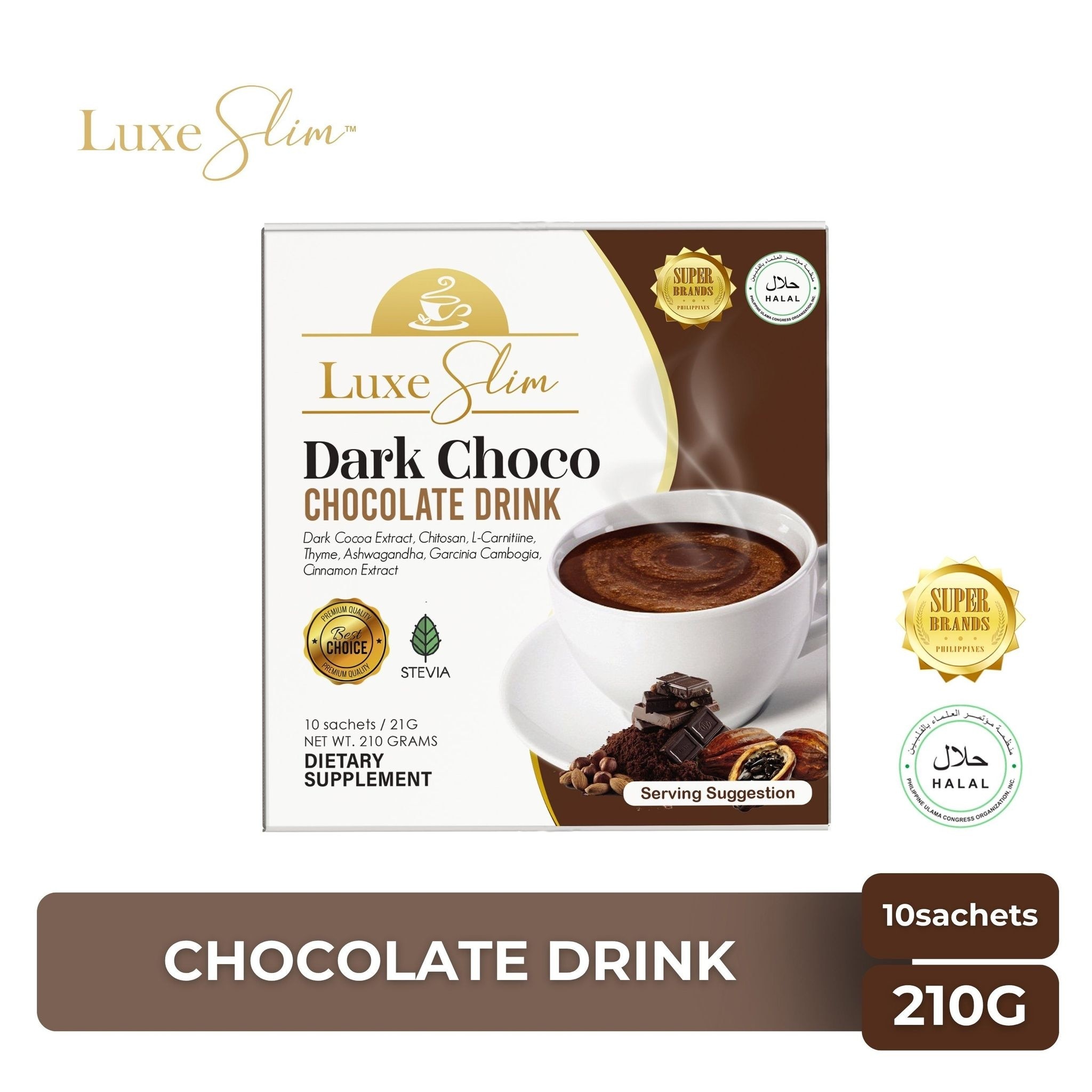LUXESLIM Dark Choco Chocolate Drink 21g 10s