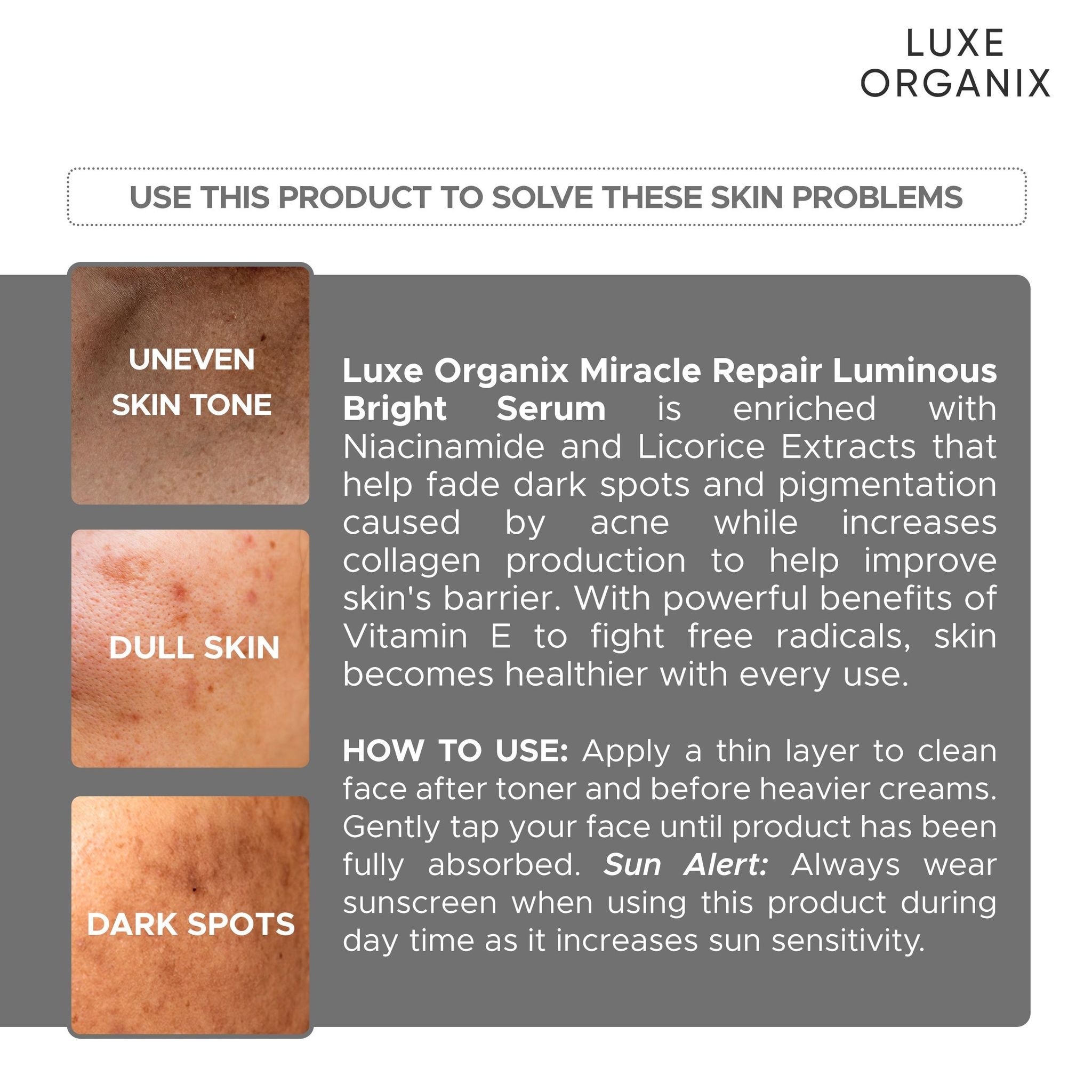 Luxe Organix Miracle Repair Niacinamide 4% Serum 30ml