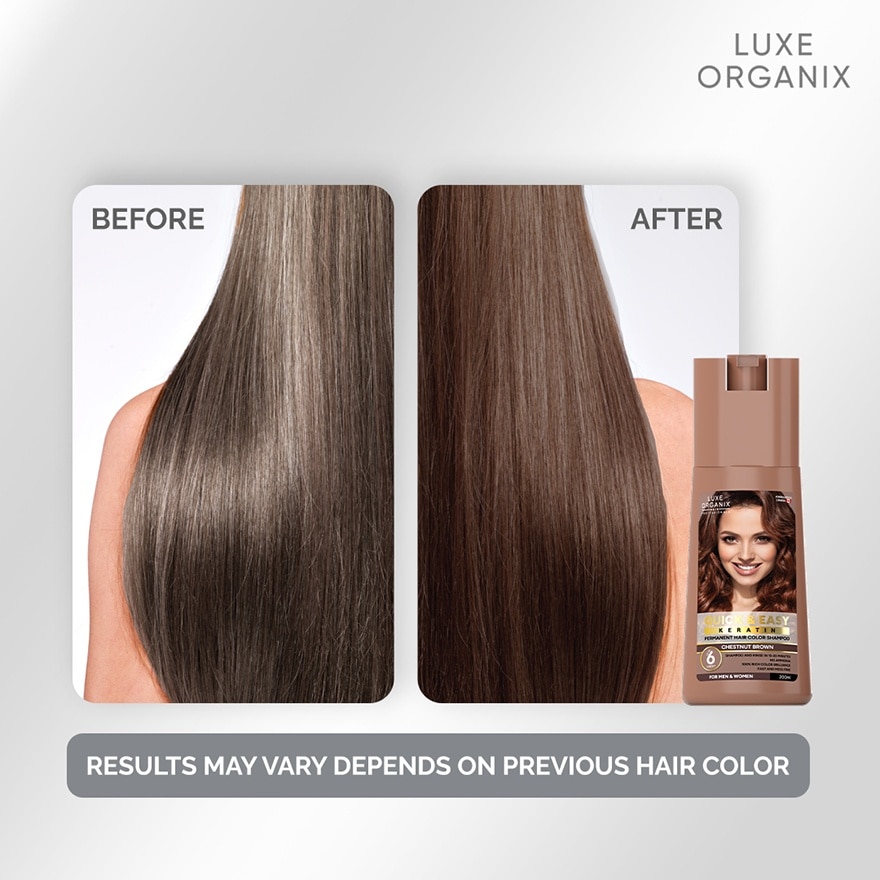 Luxe Organix Hair Color Shampoo Chestnut Brown 200ml