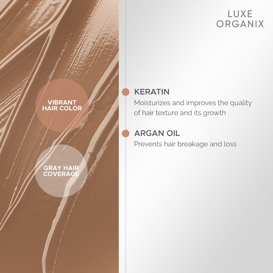 Luxe Organix Hair Color Shampoo Chestnut Brown 200ml