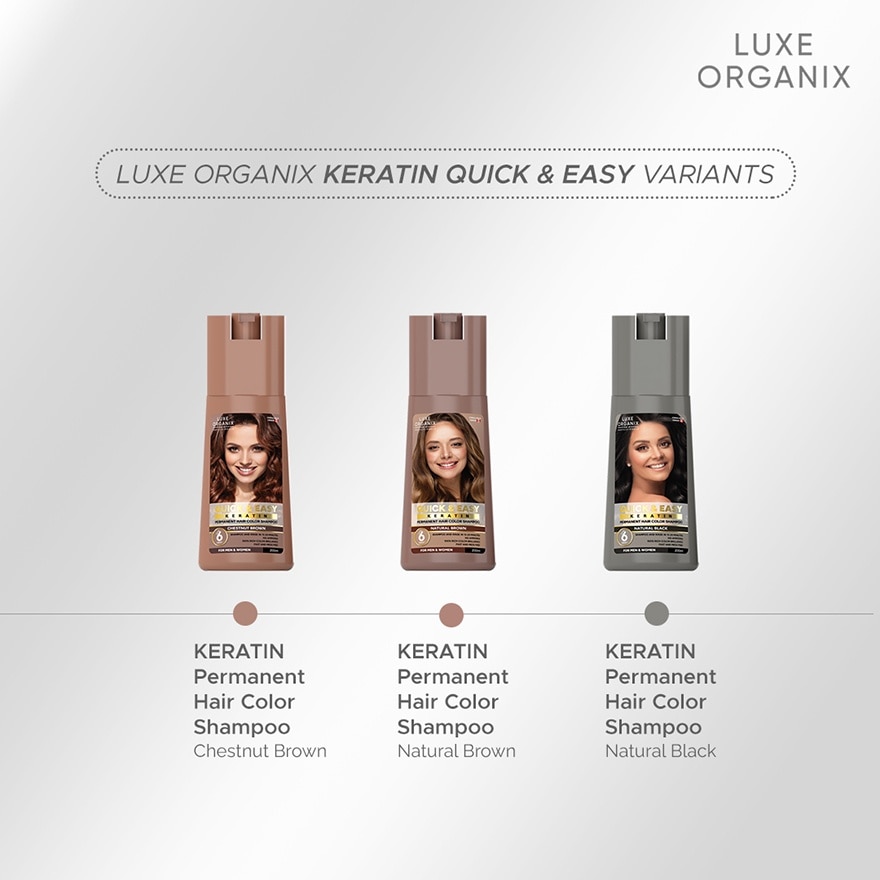 Luxe Organix Hair Color Shampoo Chestnut Brown 200ml