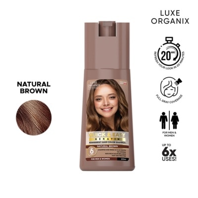 LUXE ORGANIX Luxe Organix Hair Color Shampoo Natural Brown 200ml