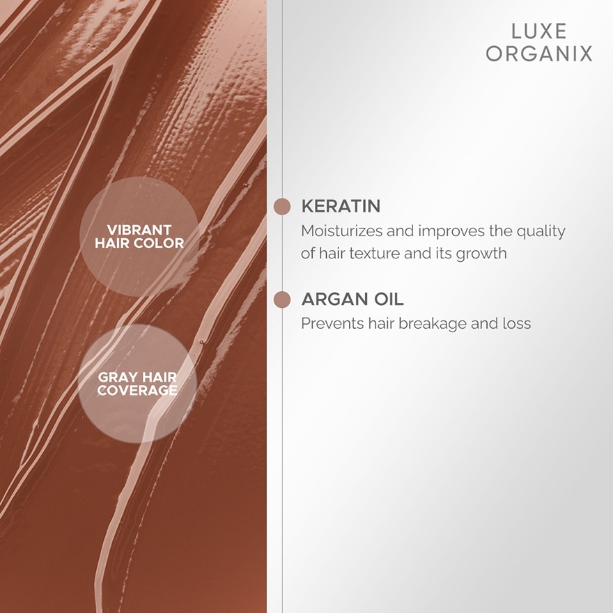 Luxe Organix Hair Color Shampoo Natural Brown 200ml