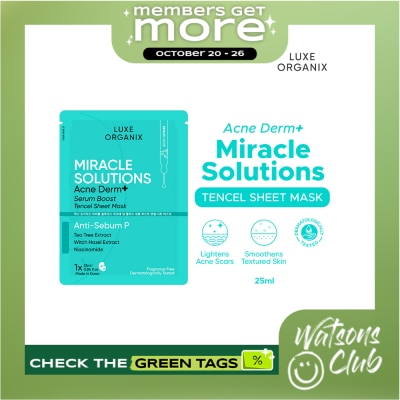 LUXE ORGANIX Miracle Solutions Acne Derm+ Tencel Sheet Mask 25g image