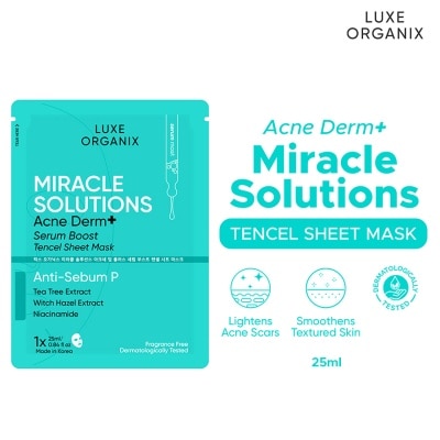 LUXE ORGANIX - Miracle Solutions Acne Derm+ Tencel Sheet Mask 25g image