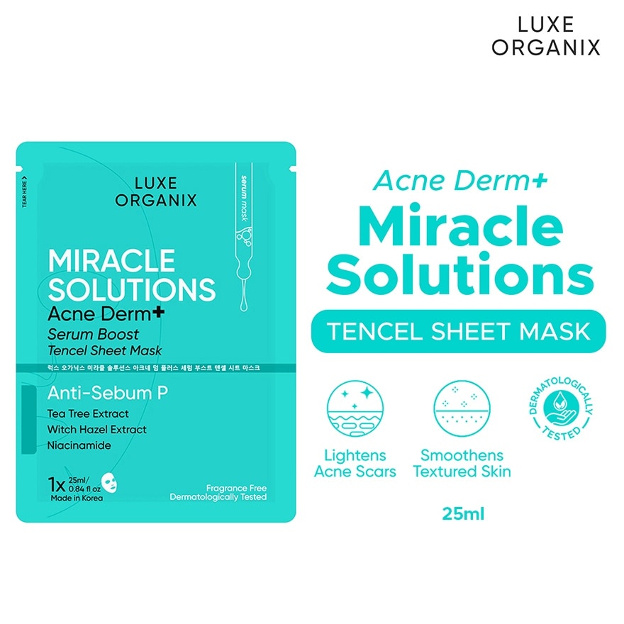 Miracle Solutions Acne Derm+ Tencel Sheet Mask 25g image