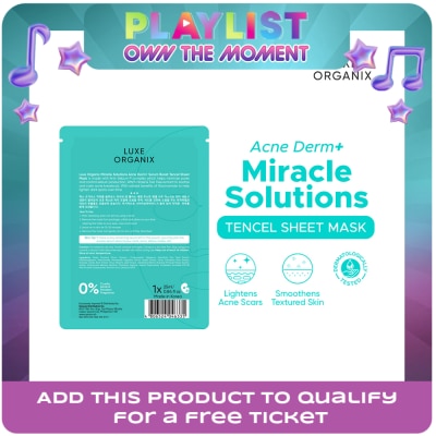 LUXE ORGANIX - Miracle Solutions Acne Derm+ Tencel Sheet Mask 25g