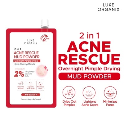 LUXE ORGANIX LUXE ORGANIX 2 in 1 Acne Rescue Mud Powder Overnight Pimple Drying 9g