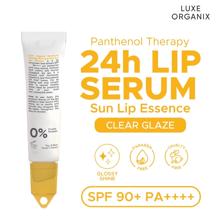 LUXE ORGANIX Panthenol Therapy 24H Lipscreen Sun Lip Essence SPF 90+ PA++++ 10G