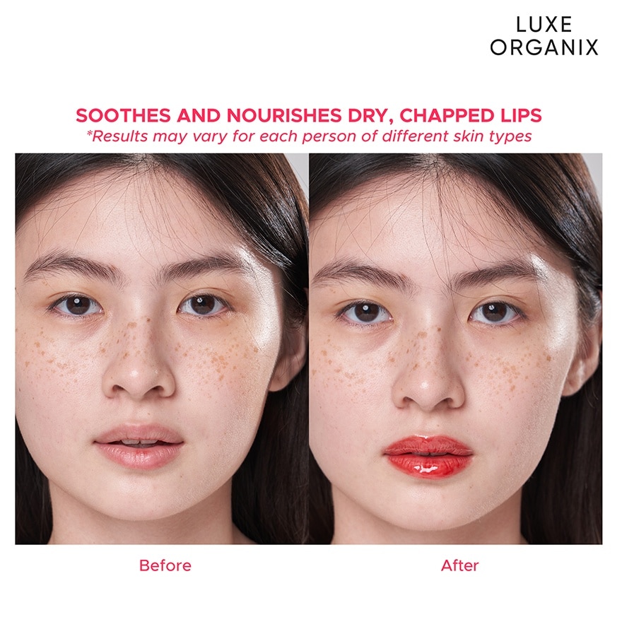LUXE ORGANIX Panthenol Therapy 24H Lip Serum Tinted Lip Essence Cherry Glaze 10G