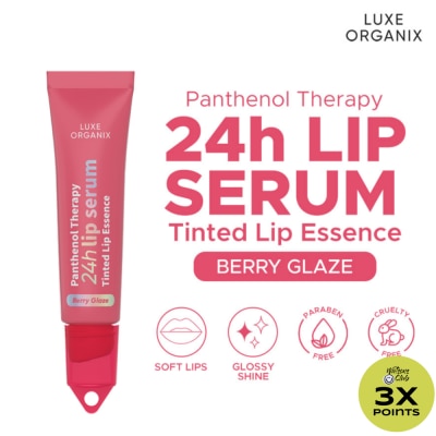 LUXE ORGANIX LUXE ORGANIX Panthenol Therapy 24H Lip Serum Tinted Lip Essence Berry Glaze 10G
