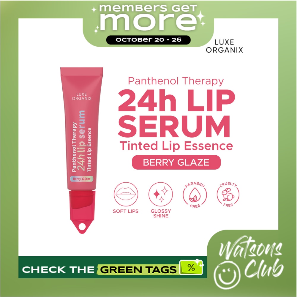 LUXE ORGANIX Panthenol Therapy 24H Lip Serum Tinted Lip Essence Berry Glaze 10G image