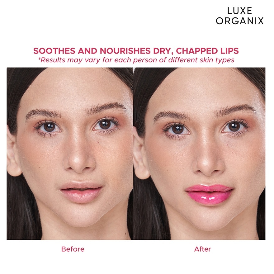 LUXE ORGANIX Panthenol Therapy 24H Lip Serum Tinted Lip Essence Berry Glaze 10G