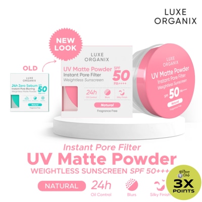 LUXE ORGANIX Luxe Organix 24H Zero Sebum Instant Pore Blurring Weightless Matte Powder Spf 50 Pa++++ Natural 15G