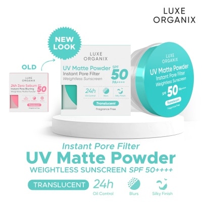 LUXE ORGANIX LUXE ORGANIX UV Matte Powder Instant Pore Filter Translucent Weightless Sunscreen 15g