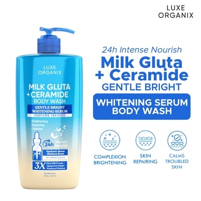 LUXE ORGANIX Luxe Organix Milk Gluta + Ceramide Gentle Bright Whitening Serum Perfume Infused Body Wash 1000G