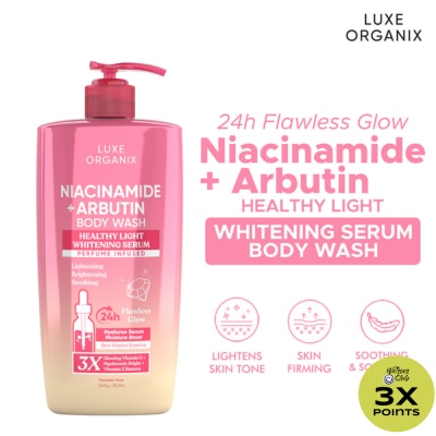 LUXE ORGANIX Luxe Organix Niacinamide + Arbutin Healthy Light Whitening Serum Perfume Infused Body Wash 1000G