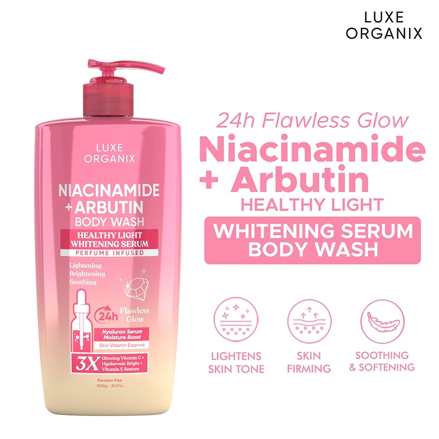 Luxe Organix Niacinamide + Arbutin Healthy Light Whitening Serum Perfume Infused Body Wash 1000G