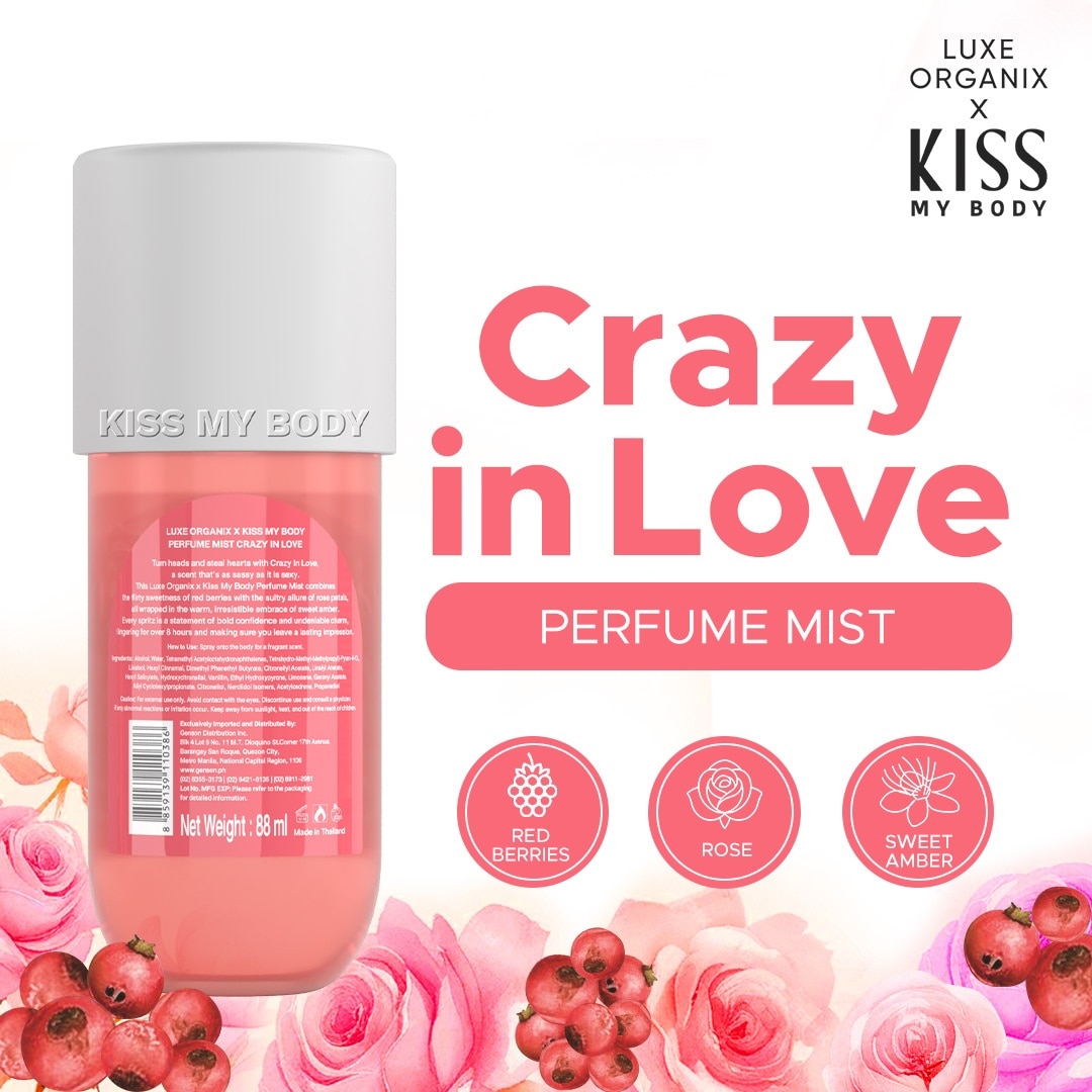 LUXE ORGANIX Kiss My Body Crazy In Love Perfume Mist 88ml