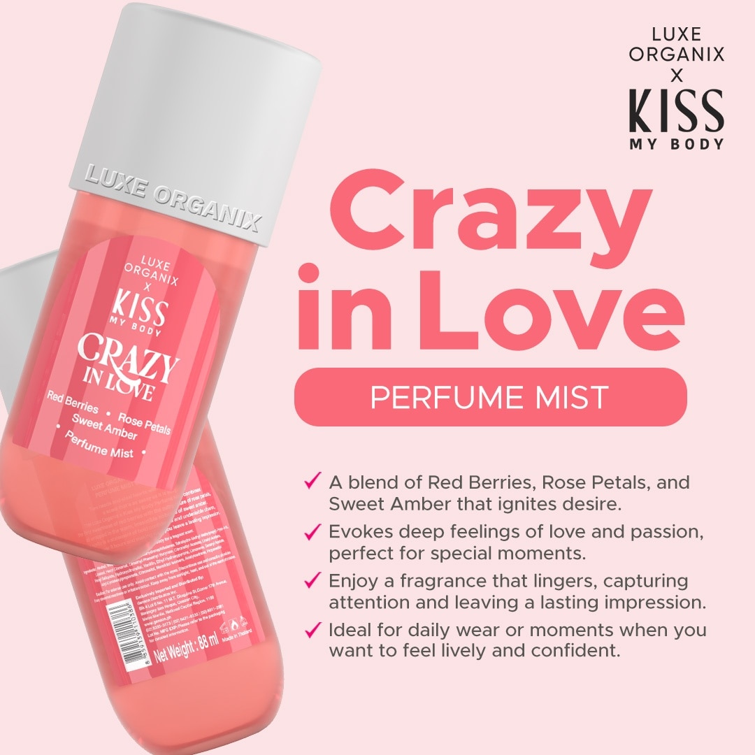 LUXE ORGANIX Kiss My Body Crazy In Love Perfume Mist 88ml