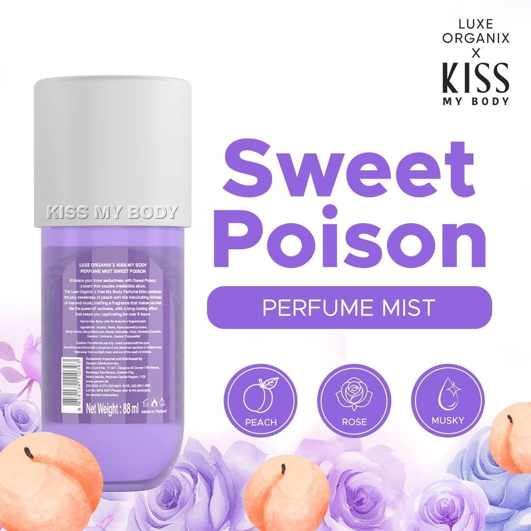 LUXE ORGANIX Kiss My Body Sweet Poison Perfume Mist 88ml