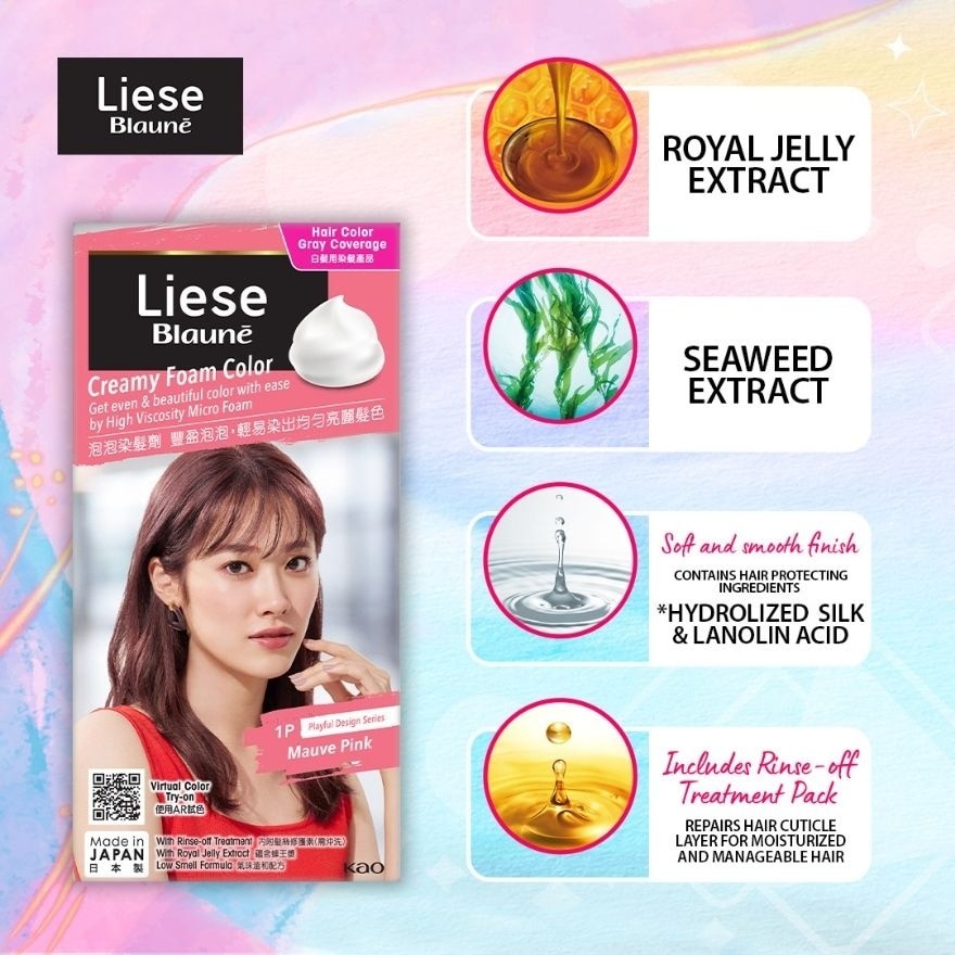 LIESE Blaune Creamy Foam Color Mauve Pink