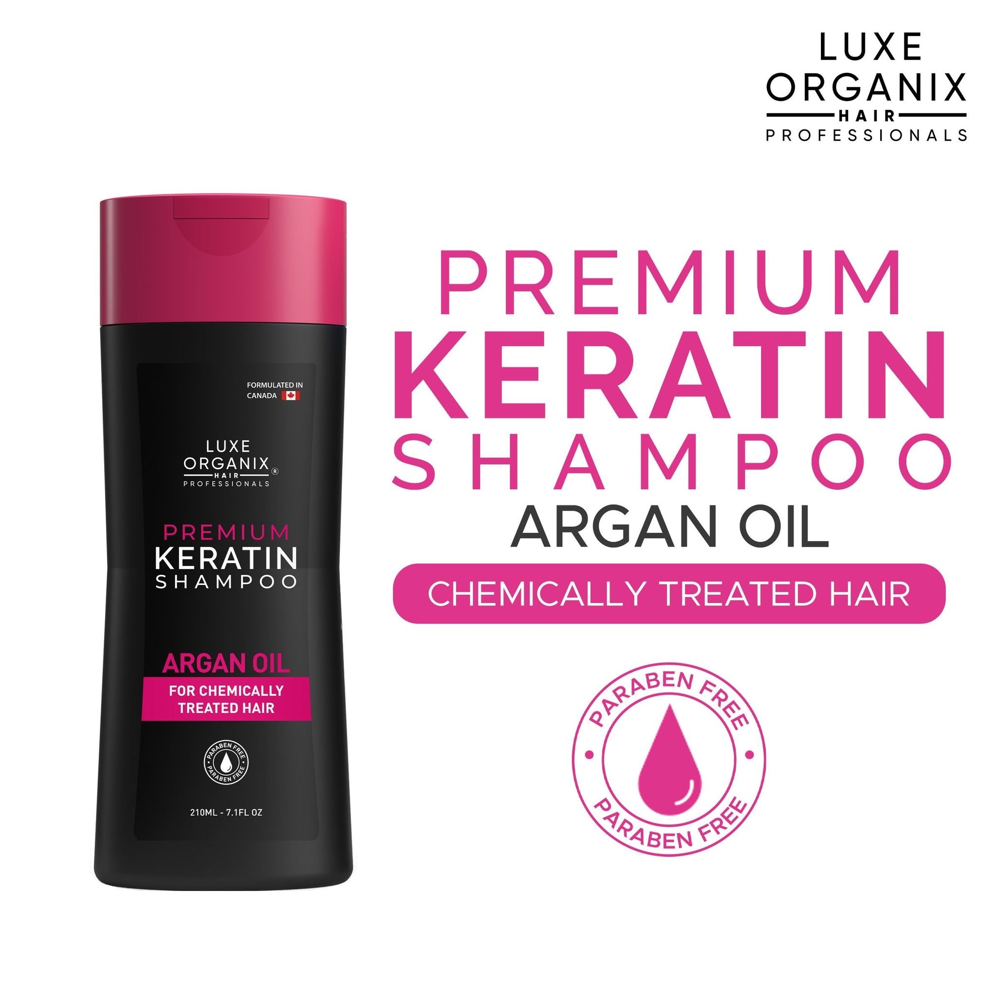 Luxe Organix Premium Keratin Argan Shampoo 210ml