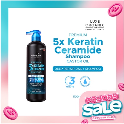 LUXE ORGANIX Premium Keratin Castor Oil Shampoo 500ml image