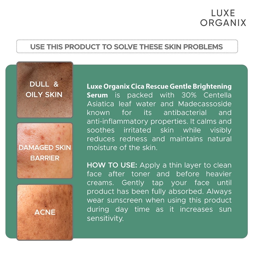 LUXE ORGANIX Cica Rescue Calming Serum 30ml