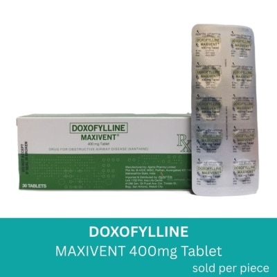 MAXIVENT, Doxofylline 400mg 1 Tablet [PRESCRIPTION REQUIRED] | Watsons ...