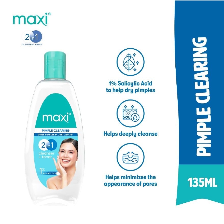 MAXI Pimple Clearing Cleanser +Toner 135Ml