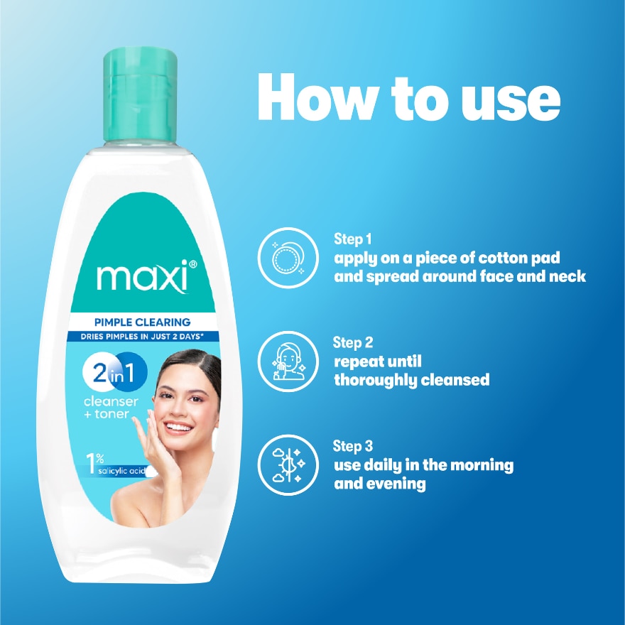 MAXI Pimple Clearing Cleanser +Toner 135Ml