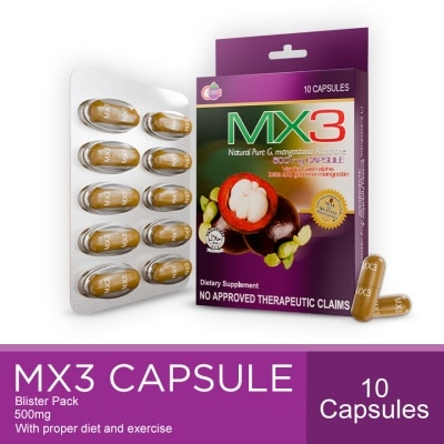 MX3 Mangosteen Xanthone 500mg x 10 Capsules