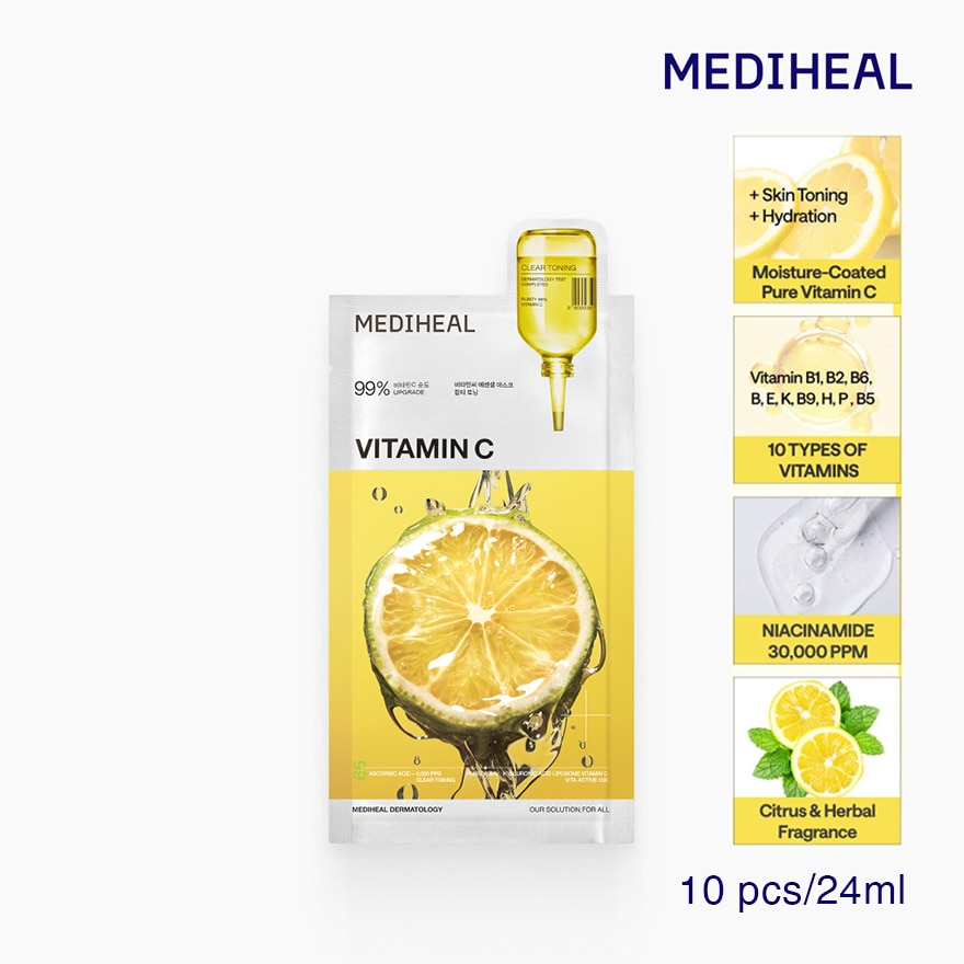 MEDIHEAL Vitamin C Essential Mask Clear Toning 10