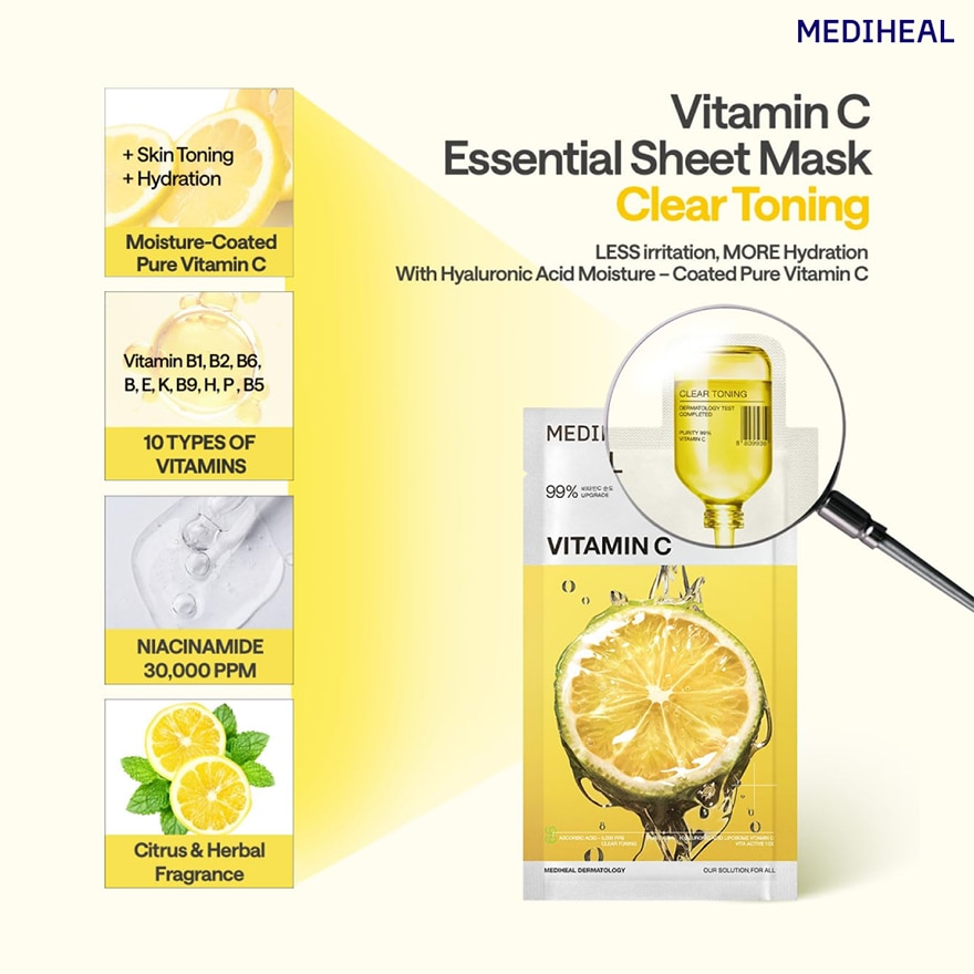 MEDIHEAL Vitamin C Essential Mask Clear Toning 10