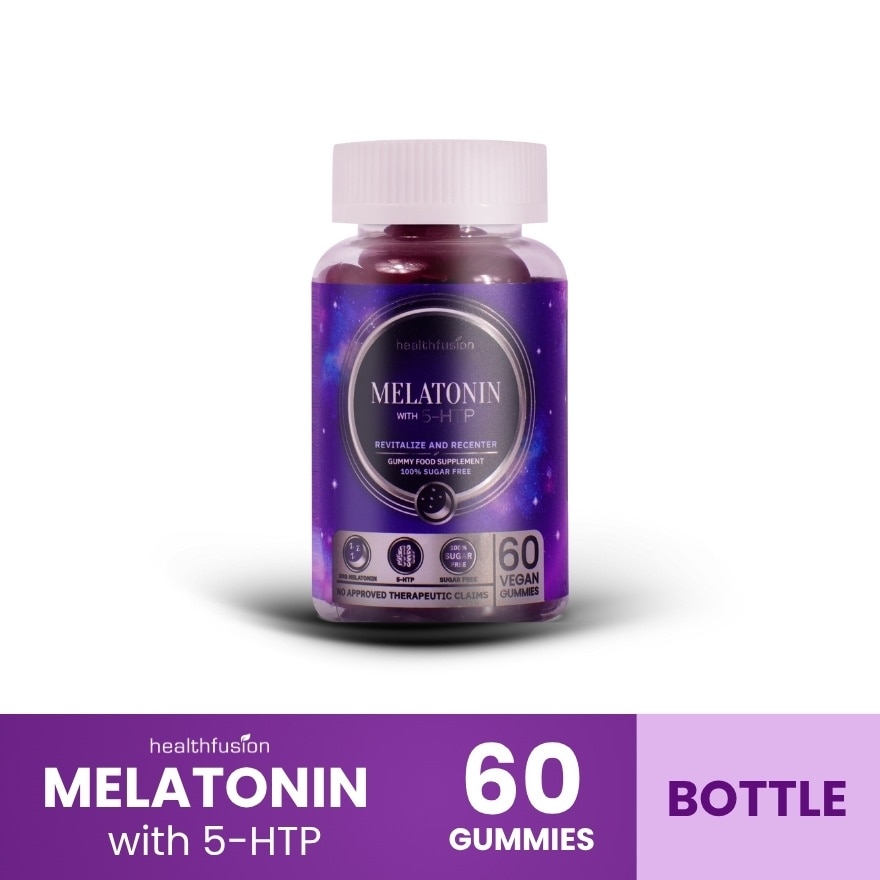 HEALTH FUSION Melatonin With 5-HTP Gummy Food Supplement 60's