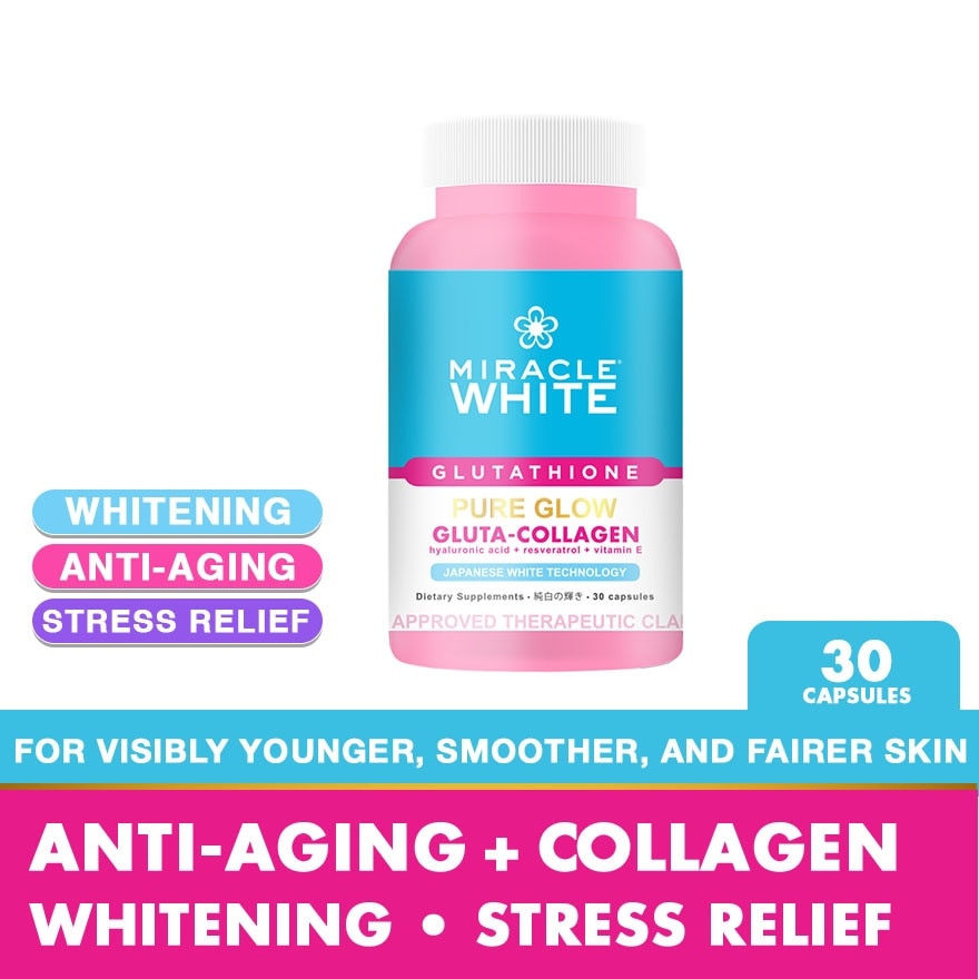 MIRACLE WHITE Pure Glow Gluta-Collagen 30 Capsules