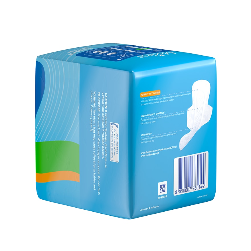 Modess Regular Ultra Thin with Wings Sanitary Napkin 10s - Light Flow, Thin Pad image