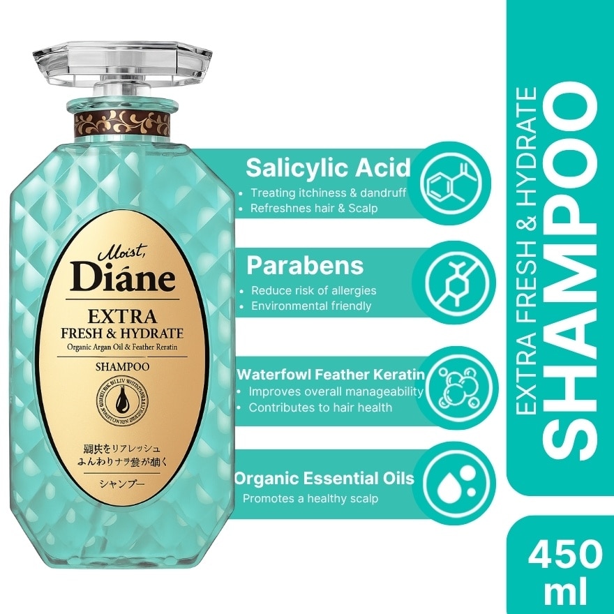 MOIST DIANE Fresh & Hydrate Shampoo 450ml